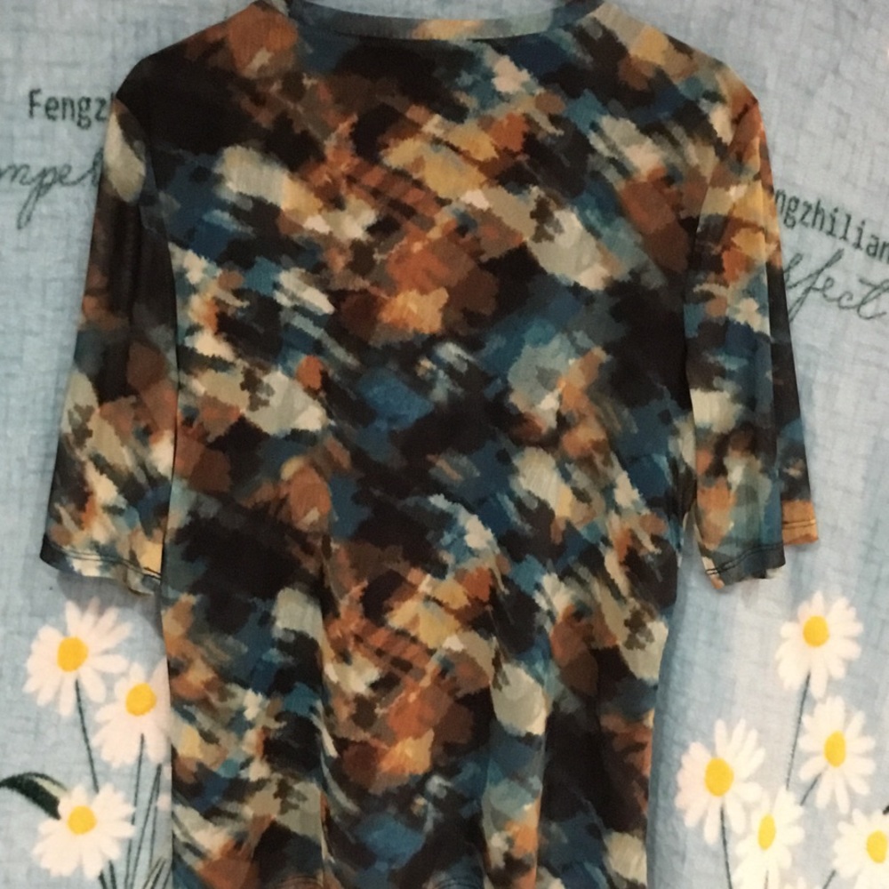 The Limited Blue Multi-Color Abstract Print Tee - Picture 3 of 3